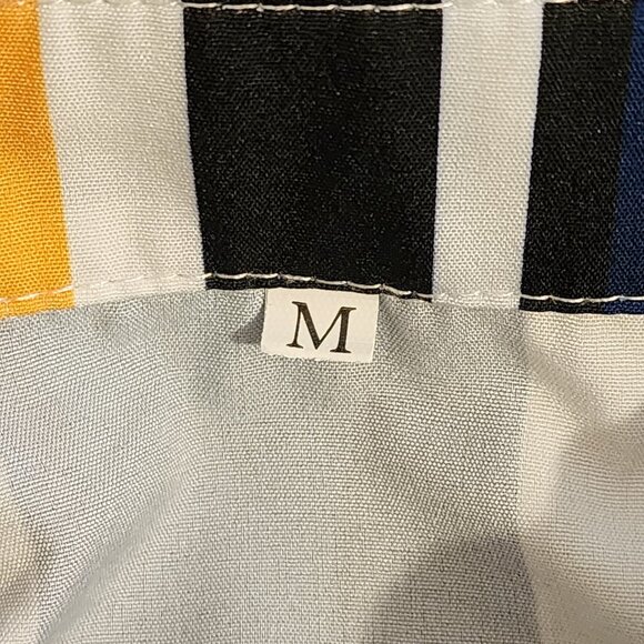 Men's Button Down Shirt Short Sleeve Striped Multicolor Size Medium - Picture 7 of 14